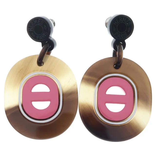 Hermès Fidelio Village Earrings Pink Brown in Brown from The Reluxe, photo 1 of 1