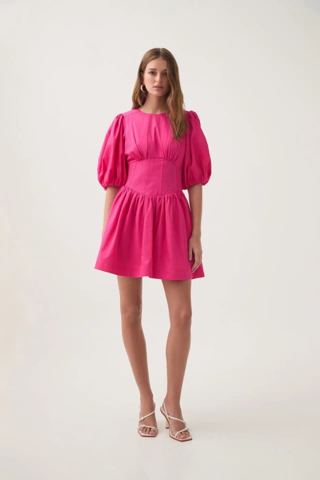 AJE Billie Corded Mini Dress in AZALEA PINK, image 1 of 1 from Aje