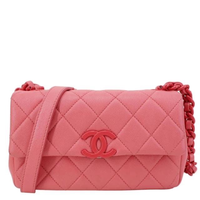 Chanel My Everything Flap Small Quilted Caviar Leather Shoulder Bag Pink in Pink Caviar leather from Dallas Designer Handbags, photo 1 of 1