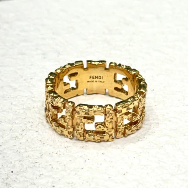 Fendi Tone FF Logo Ring Size L in Gold from Revivre, photo 1 of 1