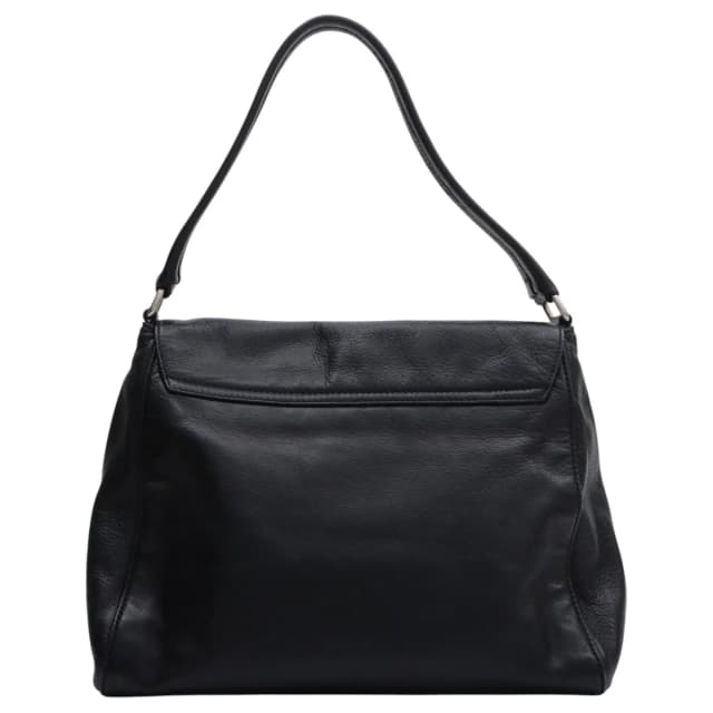 Prada Logo Plate One Shoulder Bag - Black in Black Leather from VINTAGE QOO TOKYO, photo 1 of 1