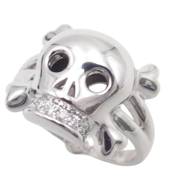 Dior Tete de Maure White Gold Diamond 18K Skull 59 Ring in White from The Reluxe, photo 1 of 1