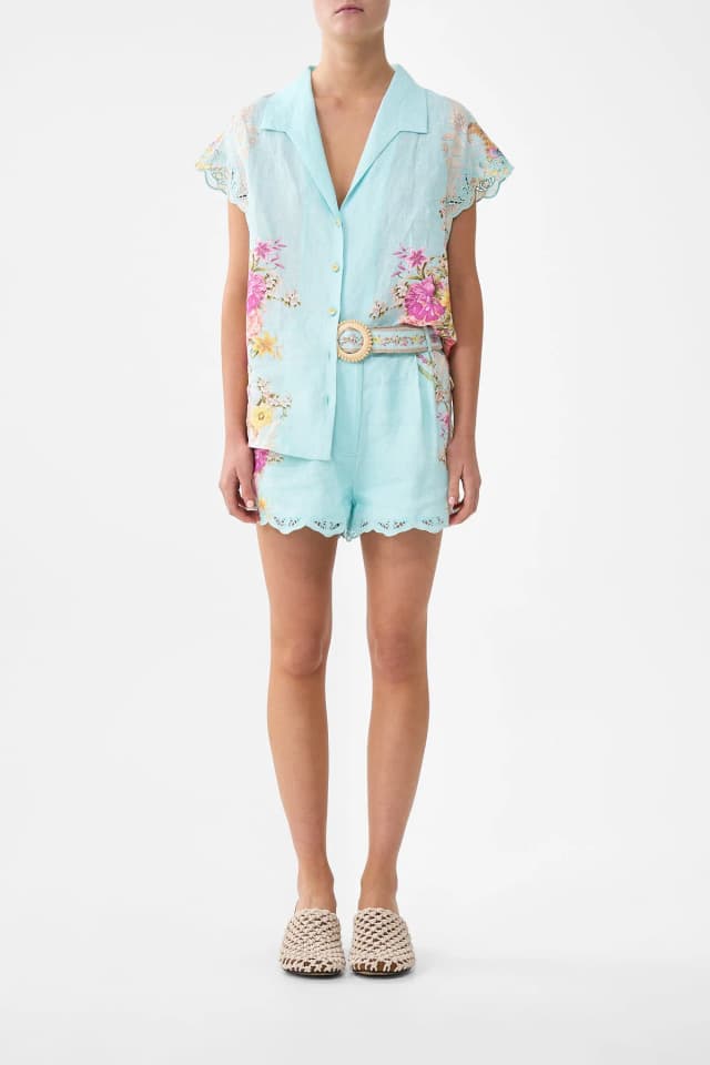 Camilla eBoutique BUTTON THROUGH COLLARED TOP BAZAAR BLOOMS, image 1 of 1 from CAMILLA