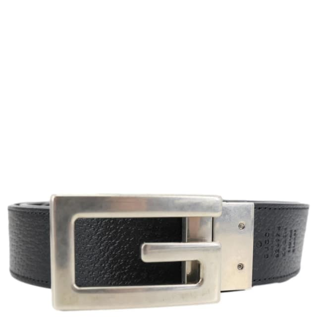 Gucci Square G Buckle Leather Reversible Belt Black 626974 Size 110/44 in Black Leather from Dallas Designer Handbags, photo 1 of 1