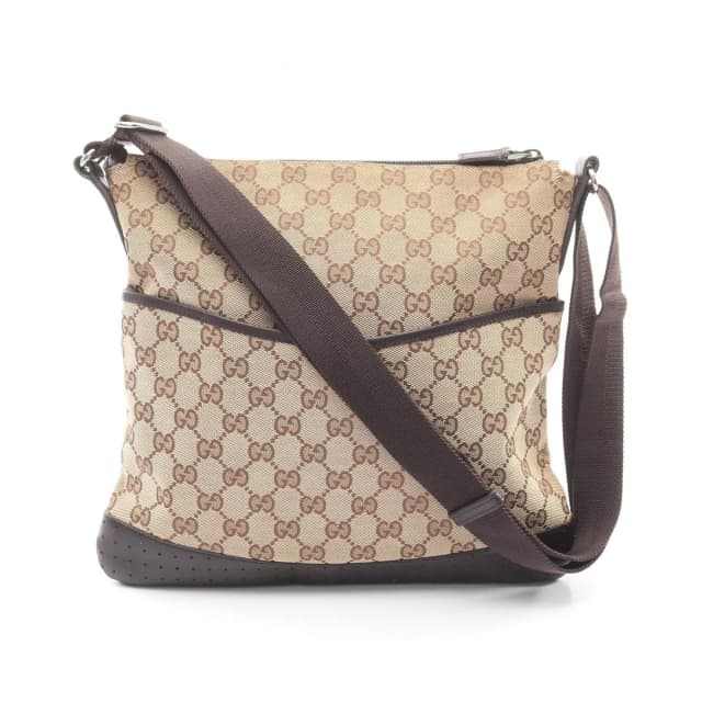 Gucci Shoulder Bag GG Canvas Beige Dark Brown in Brown Canvas from The Reluxe, photo 1 of 1