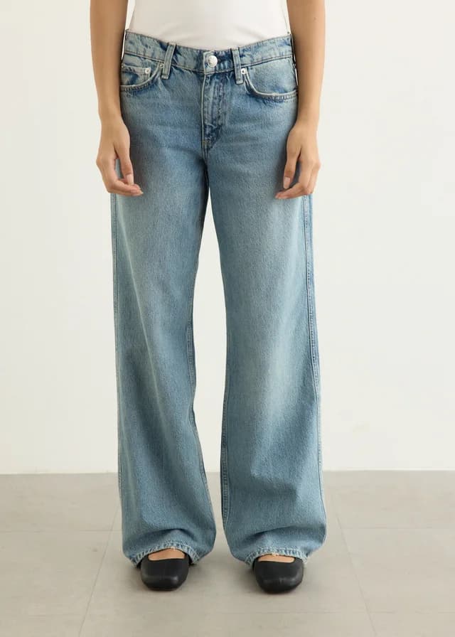 Rag & Bone Saige Full Straight Jeans in rosland, image 1 of 1 from Incu