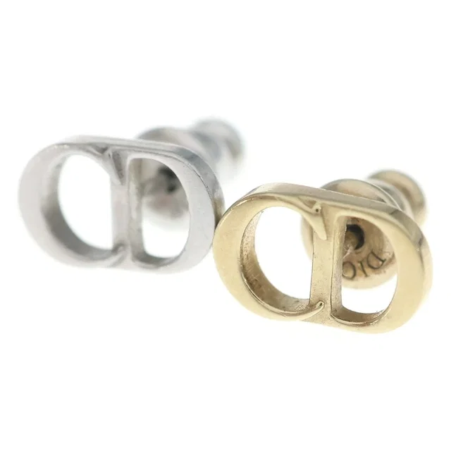 Dior Icon CD Logo Two-tone Stud Earrings Metal Gold Silver in Gold from The Reluxe, photo 1 of 1