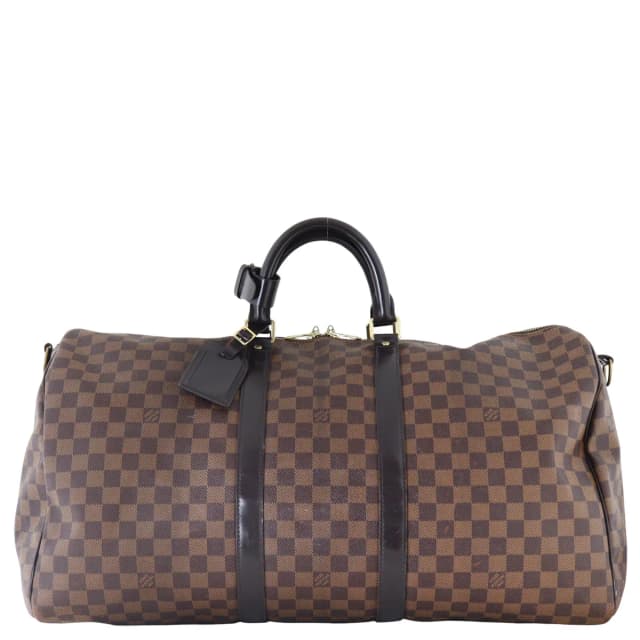 Louis Vuitton Keepall 55 Bandouliere Damier Ebene in Brown Calfskin from Luxe.It.Fwd, photo 1 of 1