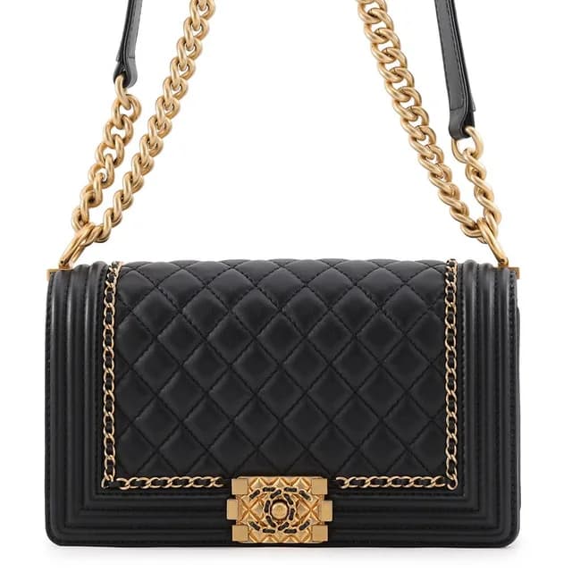 Chanel Chain Shoulder Bag Boy CC Logo Caviar Leather in Caviar leather from The Reluxe, photo 1 of 1