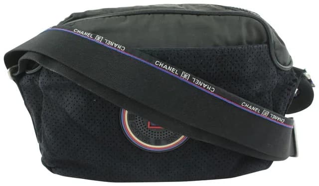 Chanel CC Logo Perforated Sports Messenger Bag in Canvas from Bagriculture, photo 1 of 1