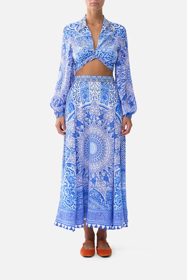 Camilla eBoutique CROPPED WRAP SHIRT THE BOSPHOROUS, image 1 of 1 from CAMILLA