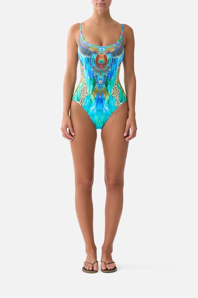 Camilla eBoutique SCOOP NECK ONE PIECE WITH SCOOP BACK JUNGLE FLIGHT, image 1 of 1 from CAMILLA