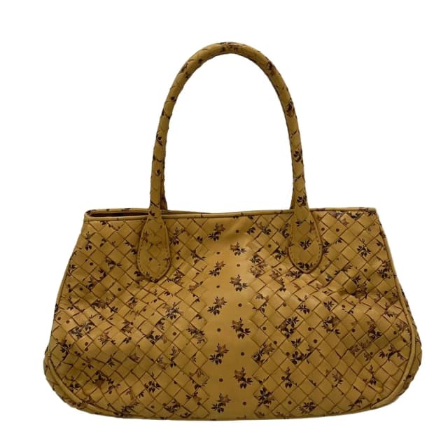 Bottega Veneta Tote Bag Intrecciato Light Brown Dark Pink Leather in Brown Woven leather from The Reluxe, photo 1 of 1
