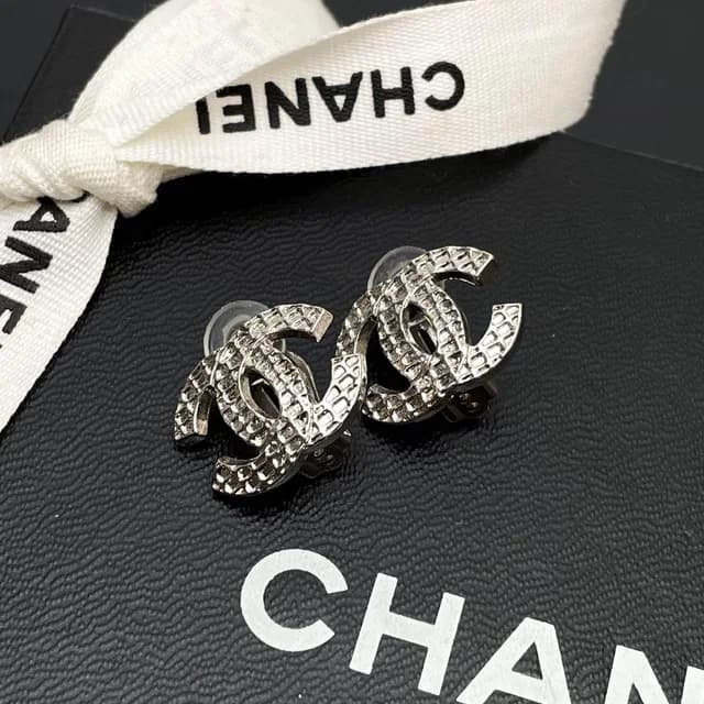 Chanel 00A CC Logo Earrings Silver Icon Coco in Silver from The Reluxe, photo 1 of 1