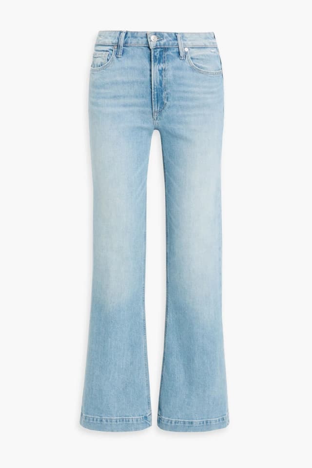Paige Leenah Distressed High-Rise Wide-Leg Jeans in Light denim, image 1 of 1 from THE OUTNET