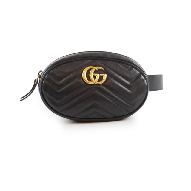 Gucci Mini Marmont Belt Bag Black in Black Leather from The Purse Affair, photo 1 of 1
