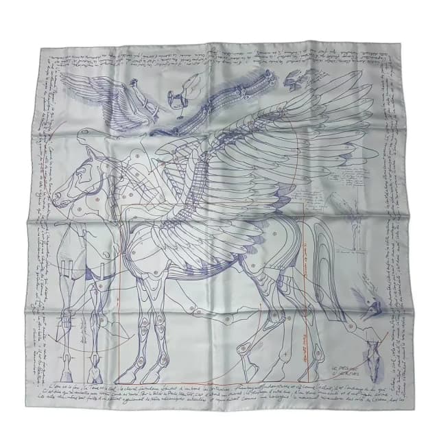 Hermès Carre 90 Scarf Jean Wash Pegasus Cut Blue in Blue Silk from The Reluxe, photo 1 of 1