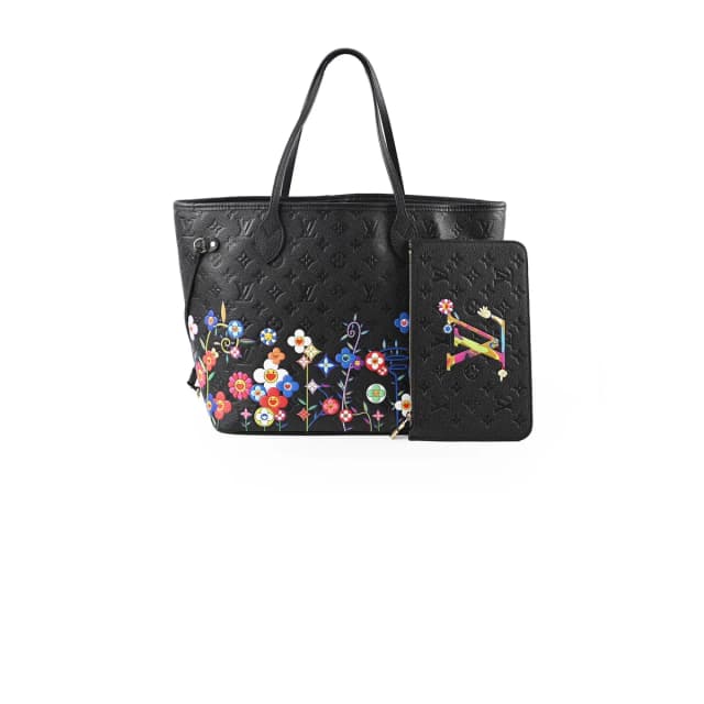 Louis Vuitton x Takashi Murakami Neverfull Black MM in Black from The Purse Affair, photo 1 of 1