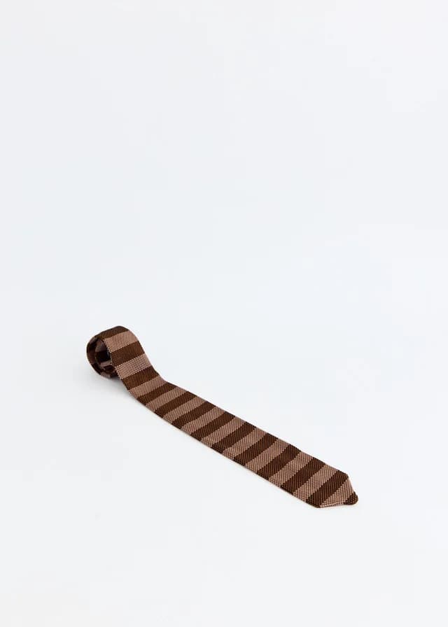mfpen Formal Tie in Brown Candy Stripe, image 1 of 1 from Incu