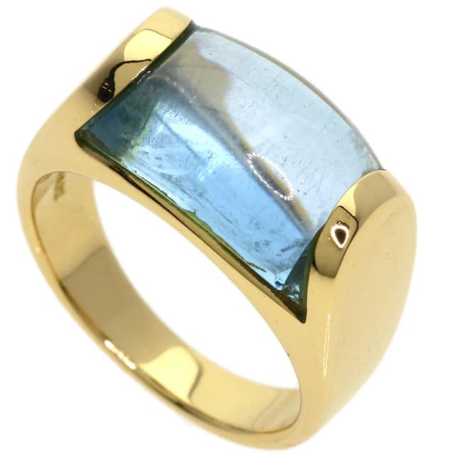 Bvlgari Tronchette Blue Topaz Ring 18K Yellow Gold in Blue from The Reluxe, photo 1 of 1