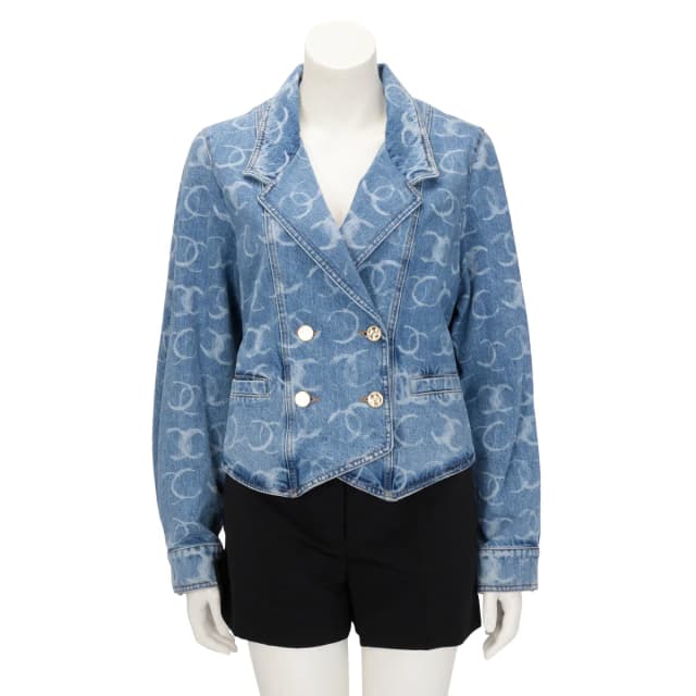 Chanel CC Double Breasted Jacket FR 36 in Light Blue Denim from Blue Spinach, photo 1 of 1