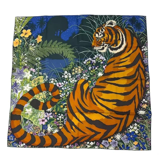 Hermès Carre 90 Scarf Silk Tygertyger Tiger Multicolor in Multicolor Silk from The Reluxe, photo 1 of 1