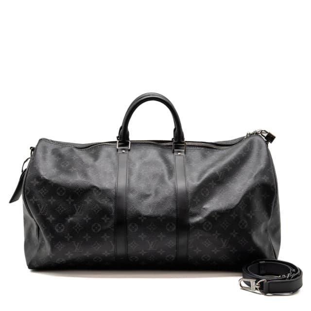 Louis Vuitton Keepall Bandoulière 55 Monogram Eclipse Coated Canvas Black SHW in Black Coated canvas from EMIER, photo 1 of 1