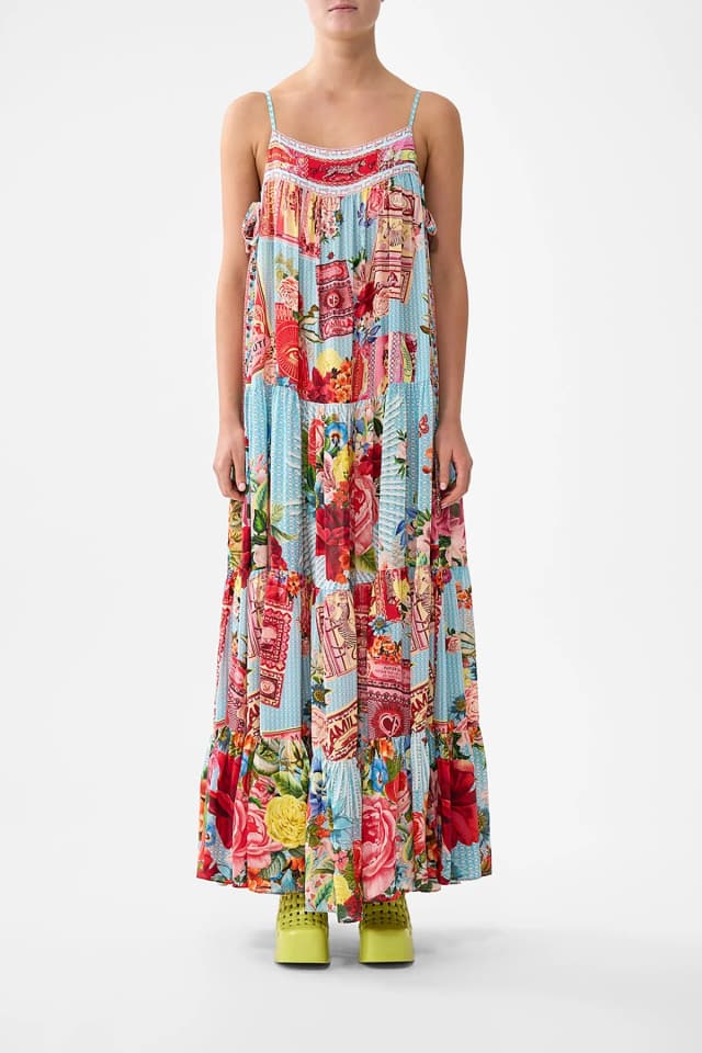 Camilla eBoutique LONG TIERED DRESS WITH BOW TIES PAPERS AND CURIOUS CAPERS, image 1 of 1 from CAMILLA