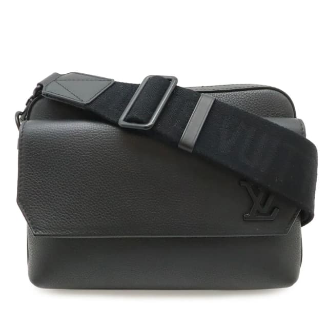 LV Aerogram Fast Line Messenger Shoulder Bag Crossbody Noir Black in Black Leather from The Reluxe, photo 1 of 1