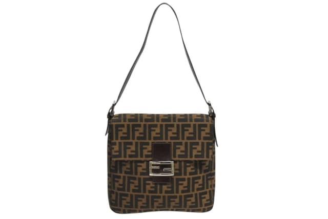 Fendi Mamma Baguette Bag Zucca Pattern Canvas Leather Brown Silver in Brown Canvas from The Reluxe, photo 1 of 1