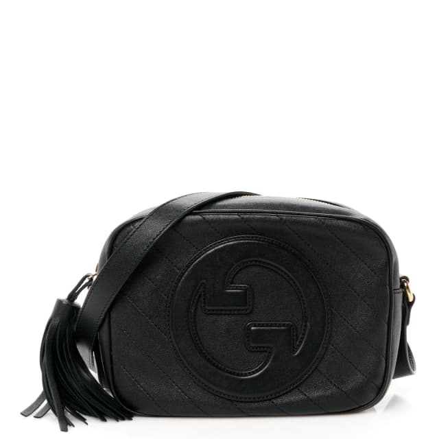 Gucci Sakai Be Green Diagonal Stitched Calfskin Leather Bag - Black in Black Calfskin from H&T, photo 1 of 1