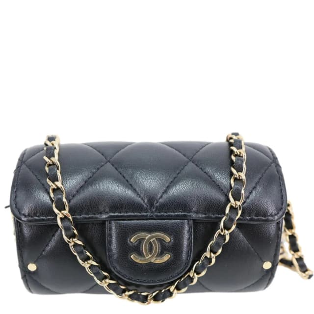 Chanel Box Of Secrets Quilted Lambskin Leather Chain Crossbody Bag Black in Black Lambskin from Dallas Designer Handbags, photo 1 of 1