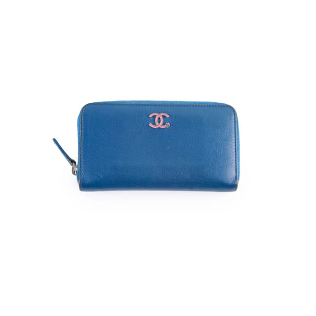 Chanel Zip Wallet Blue 23 Series in Blue Lambskin from The Purse Affair, photo 1 of 1