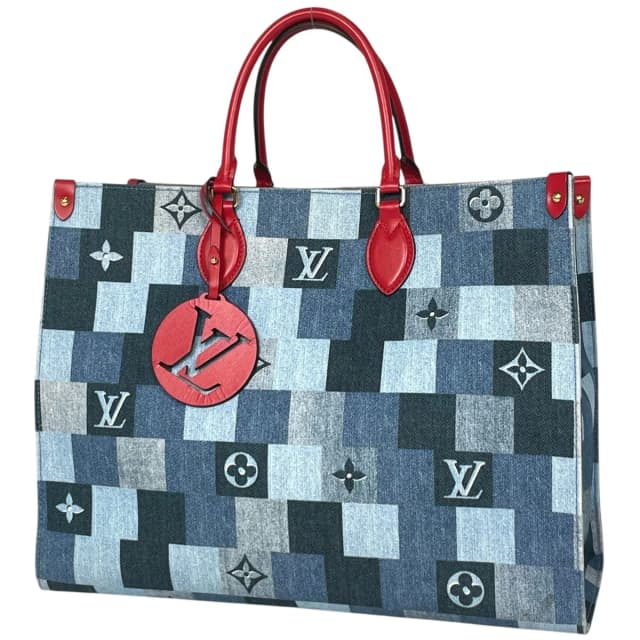 Louis Vuitton On The Go GM Handbag 2-Way Monogram Denim Blue in Blue Denim from The Reluxe, photo 1 of 1