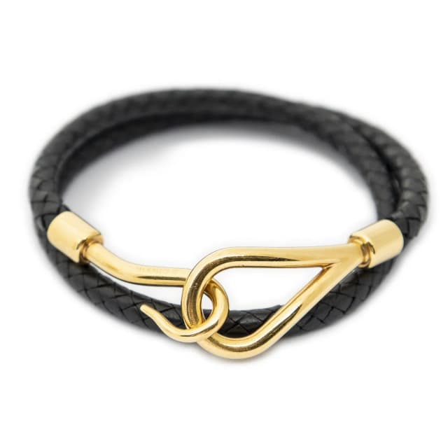 Hermès Jumbohook Double Bracelet Black Calfskin in Black Calfskin from The Reluxe, photo 1 of 1