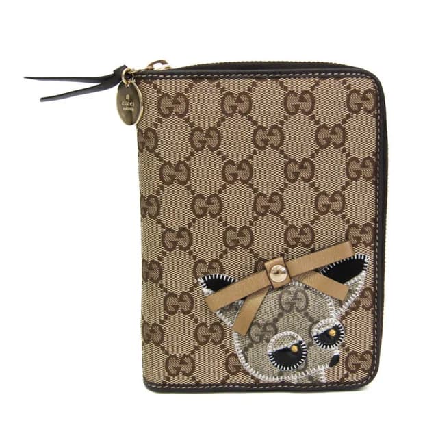 Gucci Compact Size Planner Cover Beige,Brown GG Canvas GUCCIOLI Chihuahua Bland 233152 in Beige/Brown GG canvas , GG Supreme , Leather from Elady, photo 1 of 1