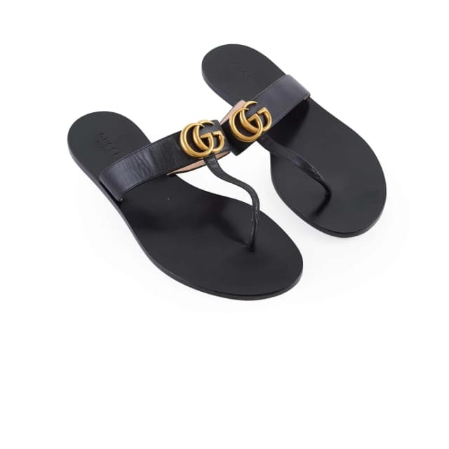 Gucci Marmont Sandals Black Size 39 in Black Leather from The Purse Affair, photo 1 of 1