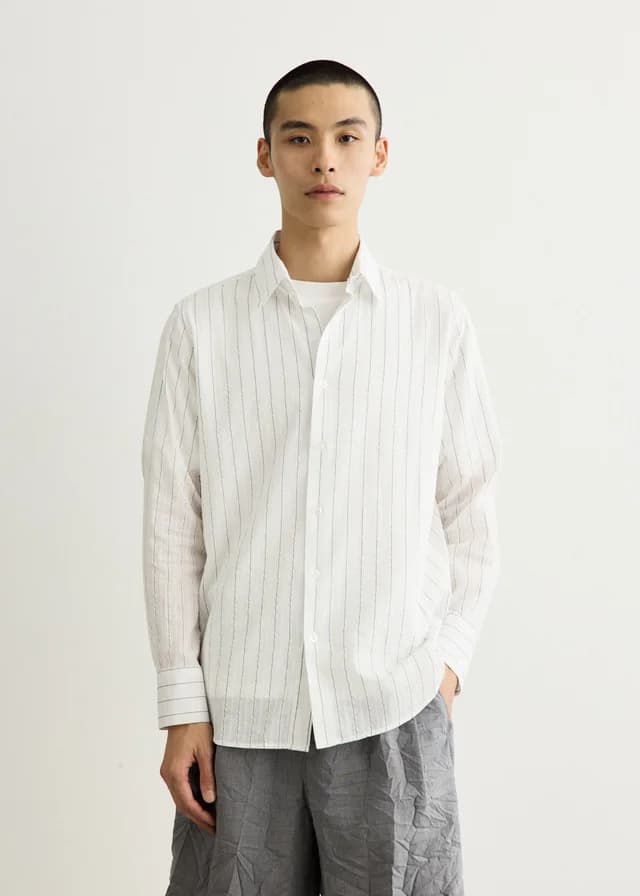 Carter Young Business Shirt in White/blue stripe, image 1 of 1 from Incu