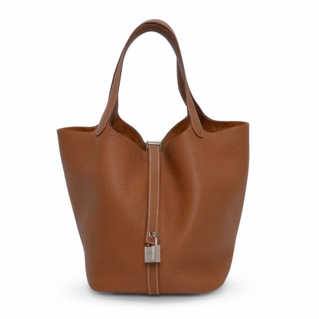 Hermès Clemence Picotin Lock 22 in Gold Clemence leather from Blue Spinach, photo 1 of 1