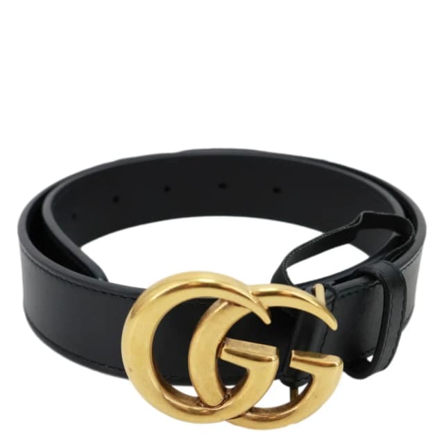 Gucci GG Buckle Marmont Leather Belt Size 70.28 Black 414516 in Black Leather from Dallas Designer Handbags, photo 1 of 1