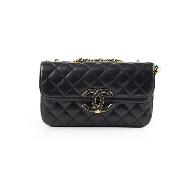 Chanel Seasonal Chic Enamel Flap Black in Black Leather from The Purse Affair, photo 1 of 1