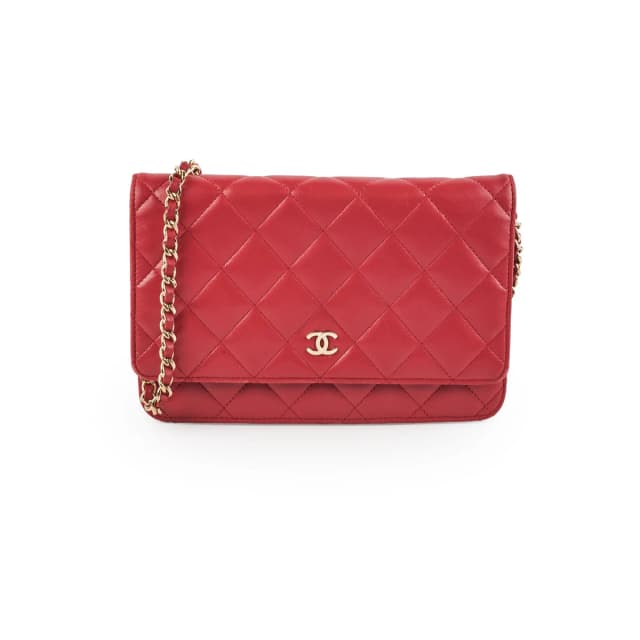 Chanel Wallet On Chain WOC Lambskin Dark Pink in Pink Lambskin from The Purse Affair, photo 1 of 1