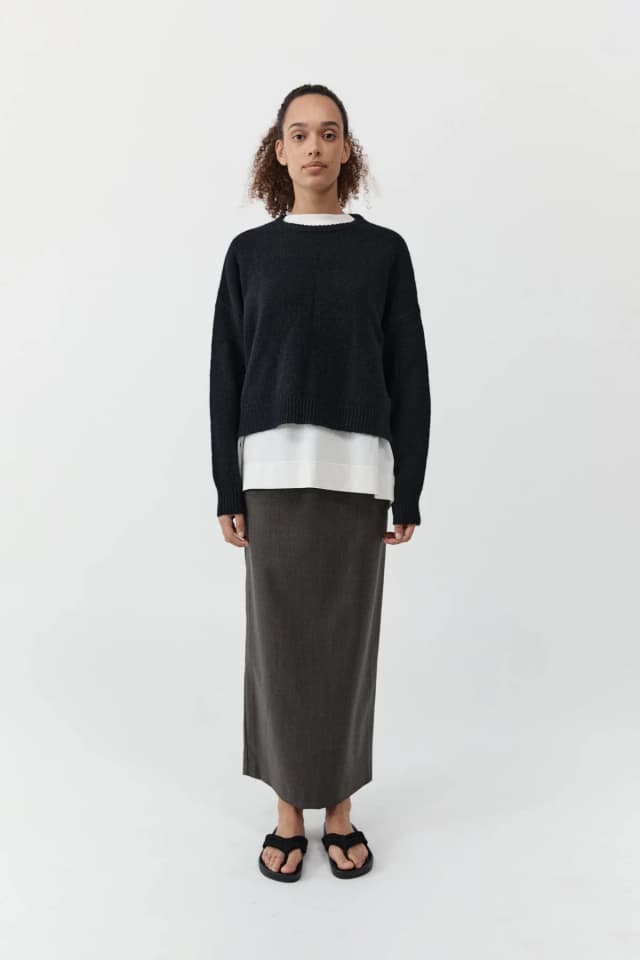 St Agni Cropped Sweater - Black, image 1 of 1 from St. Agni