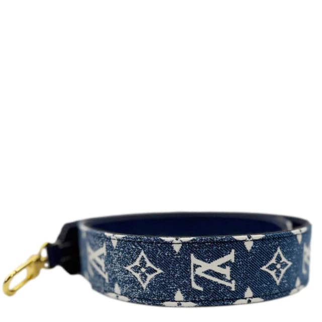 Louis Vuitton Jacquard Bandouliere Monogram Denim Shoulder Strap Navy Blue in Navy Denim from Dallas Designer Handbags, photo 1 of 1