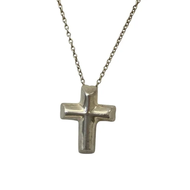 Tiffany & Co. Paloma Picasso Tenderness Heart Cross Necklace 925 Sterling Silver in Silver from The Reluxe, photo 1 of 1