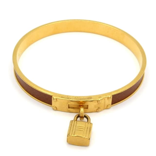 Hermès Bangle Kelly Leather Gold Brown in Brown Leather from The Reluxe, photo 1 of 1