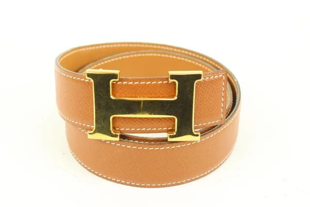 Hermès Brown x Gold 32mm Reversible H Logo Belt Kit in Brown from Bagriculture, photo 1 of 1