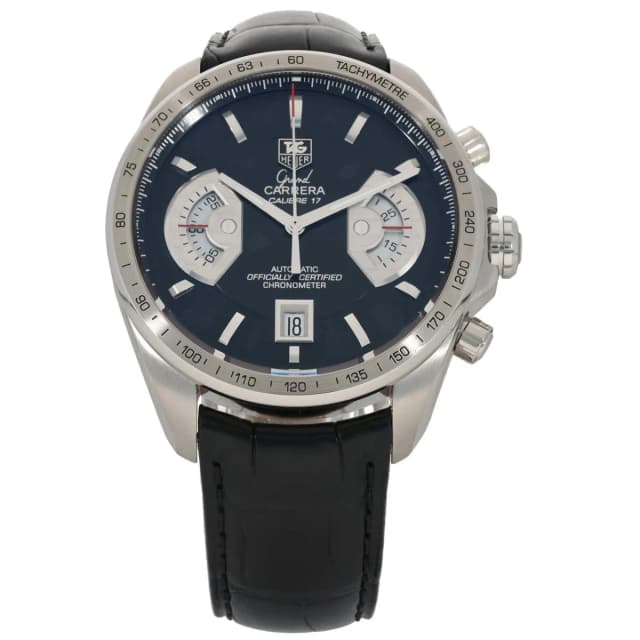 TAG Heuer Grand Carrera CAV511A 43mm Stainless Steel Watch in Leather from H&T, photo 1 of 1
