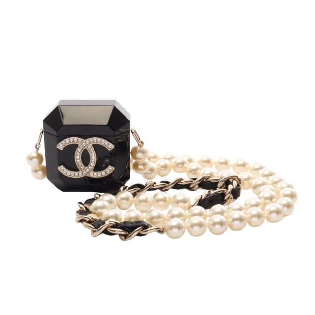 Chanel Phone CC Logo Airpods Case Necklace Leather in Leather from The Reluxe, photo 1 of 1