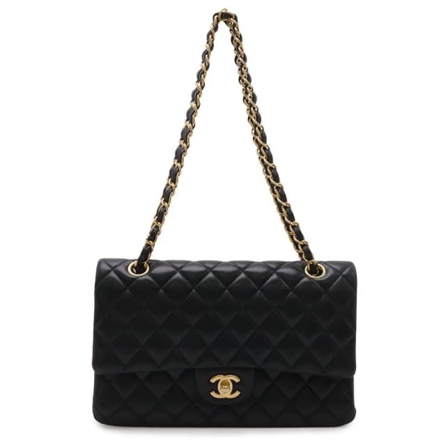 Chanel Quilted 25 CC Logo Chain Shoulder Bag Lambskin Black Gold in Black Lambskin from The Reluxe, photo 1 of 1